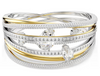 SWAROVSKI - Bracciale rigido Hyperbola Taglio misto, Bianco, Mix di finiture