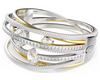SWAROVSKI - Bracciale rigido Hyperbola Taglio misto, Bianco, Mix di finiture