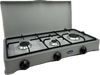 CFParker Fornello 3 Fuochi a Gas Gpl / Metano con Valvola di Sicurezza Sfumato Grigio- 5328SFGGPS