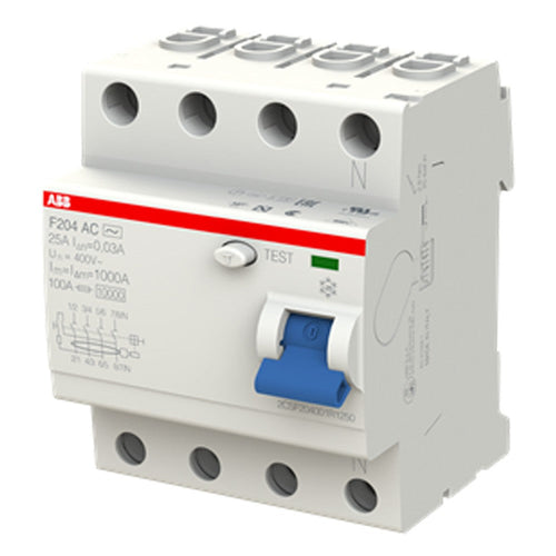 Interruttore differenziale puro F204 A-25/0,03 4P 25A 30mA Abb