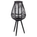 Lanterna con tre piedi da esterno nera in bamboo h 78 cm decorazione giardino