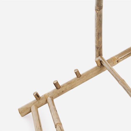 Sdraio joyce da piscina e balcone 4 posizioni struttura in bamboo e tessuto bianco