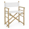 Sedia regista in Bamboo e tessuto bianco Joyce da giardino e piscina