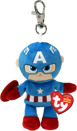 Ty - Collezione Marvel Portachiavi Peluche Captain America