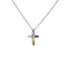 Marlù   Collana croce pendente con cristalli baguette