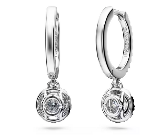 SWAROVSKI - Orecchini pendenti Eternity Taglio Round, Oro bianco