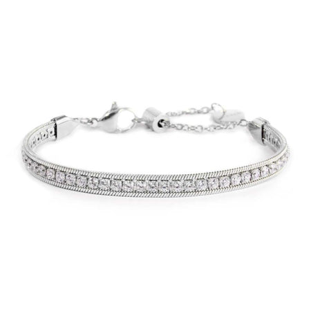 Marlù  Bracciale tennis zirconi baguette catena snake squadrata