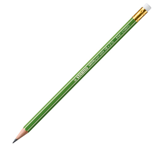 Scatola 12 Matite C/Gommino Grafite Hb Fsc Stabilo Green Graph