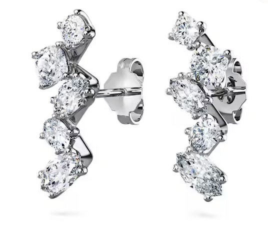 SWAROVSKI - Orecchini ear cuff Galaxy Diamanti 1,25 ct tw, Taglio misto, Oro bianco 18 K