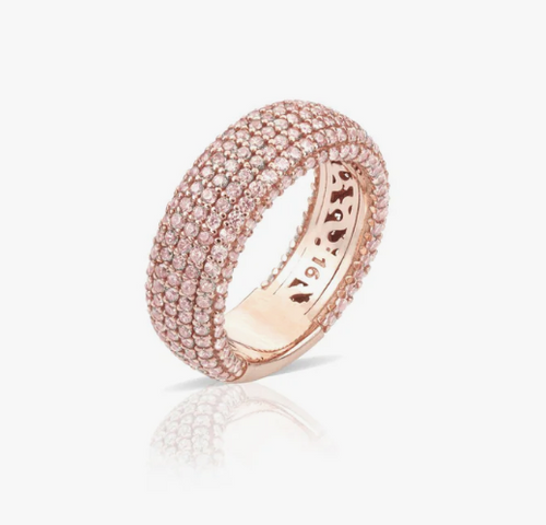 Sogni Gioielli - ANELLO FASCIA ORO ROSA ZIRCONI ROSA