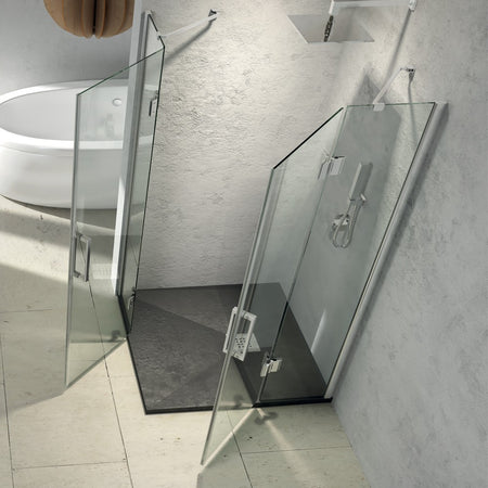 Cabina doccia Angolare Giglio 2 Ante Cristallo 8 mm Trasparente 70x120x195h