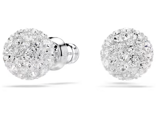 SWAROVSKI - Orecchini a lobo Dextera Taglio Round, Bianchi, Placcato rodio