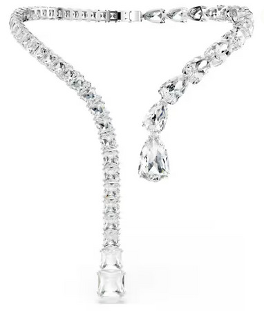 SWAROVSKI - Collana aperta Matrix Taglio misto, Bianca, Placcato rodio