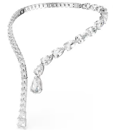 SWAROVSKI - Collana aperta Matrix Taglio misto, Bianca, Placcato rodio