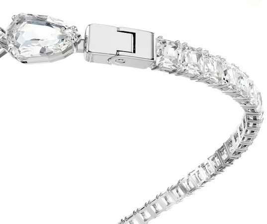 SWAROVSKI - Collana aperta Matrix Taglio misto, Bianca, Placcato rodio