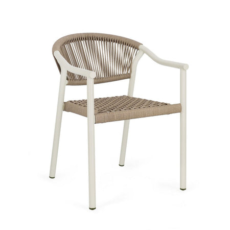 Sedia "Canarias" struttura in alluminio, intreccio in fibra sintetica, per interni ed esterni