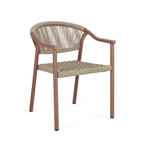 Sedia Canarias struttura in alluminio, intreccio in fibra sintetica, per interni ed esterni