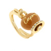 BYSIMON  -  Anello in Metallo con campanella arancione scritta capri