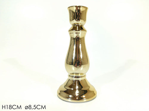 Portacandela oro diam.8.5cm x h18cm
