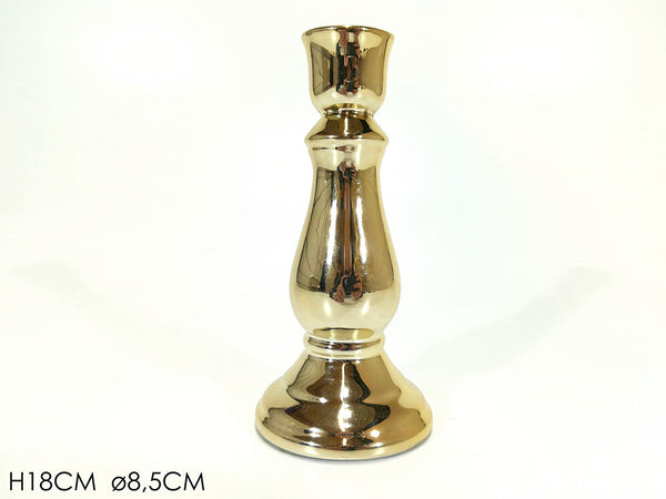 Portacandela oro diam.8.5cm x h18cm