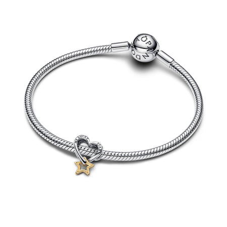 Pandora   Charm Openwork Cuore e Stella "My Lucky Star"