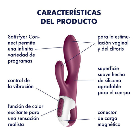 SATISFYER HEATED AFFAIR VIBRATORE FEMMINILE RABBIT IN SILICONE CON APP SMARTPHONE