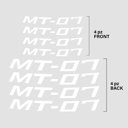 Scritte Adesive per interno Cerchi Ruote Moto compatibili con Yamaha MT-07