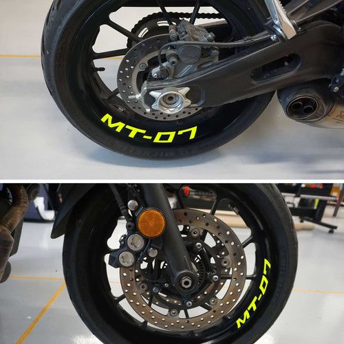 Scritte Adesive per interno Cerchi Ruote Moto compatibili con Yamaha MT-07