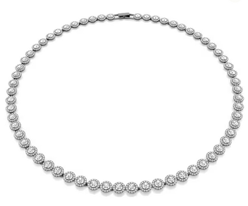 SWAROVSKI - Collana Una Angelic Taglio Round, Lunga, Bianca, Placcato rutenio