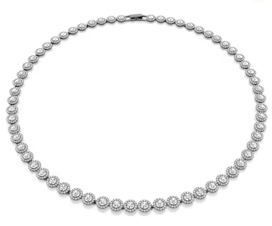 SWAROVSKI - Collana Una Angelic Taglio Round, Lunga, Bianca, Placcato rutenio