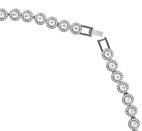 SWAROVSKI - Collana Una Angelic Taglio Round, Lunga, Bianca, Placcato rutenio
