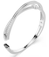 SWAROVSKI - Bracciale rigido Hyperbola Taglio misto, Bianco, Placcato rodio