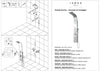 Colonna Doccia Attrezzata Flower in Acciaio Nero Opaco Con Cascata H140xL20xP44
