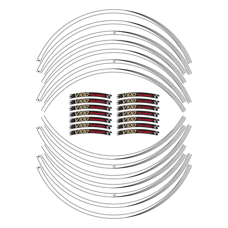 Strisce adesive cerchi ruote moto 17" compatibili con Moto Guzzi V100 Mandello