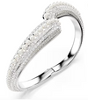 SWAROVSKI - Bracciale rigido Sublima Crystal Pearl, Taglio Round, Bianco, Placcato rodio