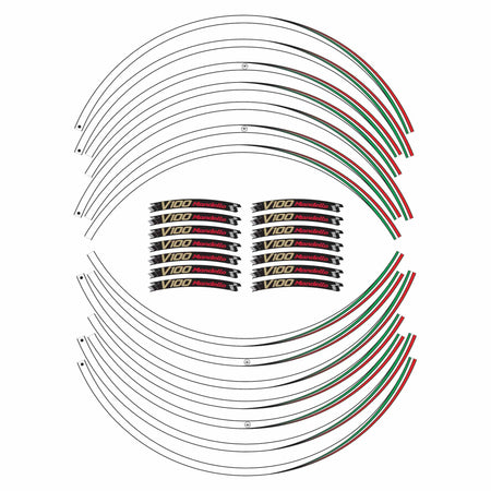Strisce adesive cerchi ruote moto 17" compatibili con Moto Guzzi V100 Mandello
