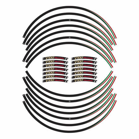 Strisce adesive cerchi ruote moto 17" compatibili con Moto Guzzi V100 Mandello