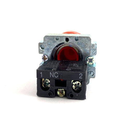 Pulsante rasato rosso IP67 con supporto Aleyay