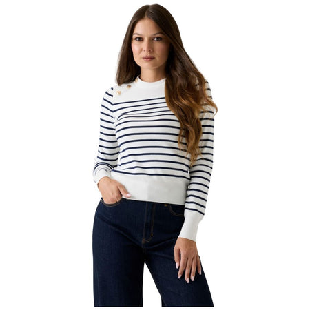 Guess maglione a righe bianco blu HELEN W5BR36Z0422S00J