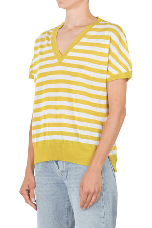 LA FEMME BLANCHE La Femme Blanche - T-shirt - 451613 - Bianco/Giallo da donna