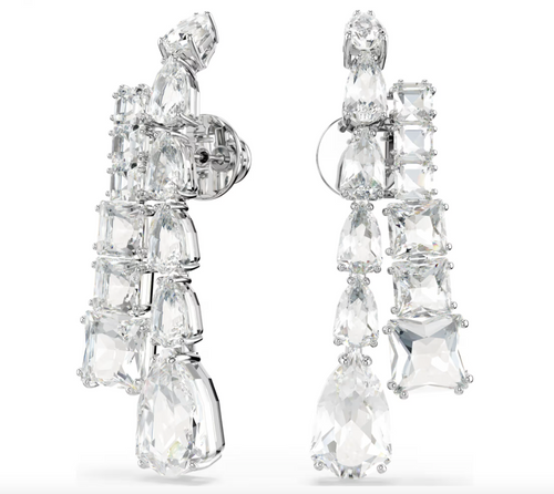 SWAROVSKI -  Orecchini pendenti Matrix Taglio misto, Bianchi, Placcato rodio