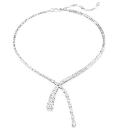 SWAROVSKI - Collana a Y Matrix Taglio misto, Bianco, Placcato rodio