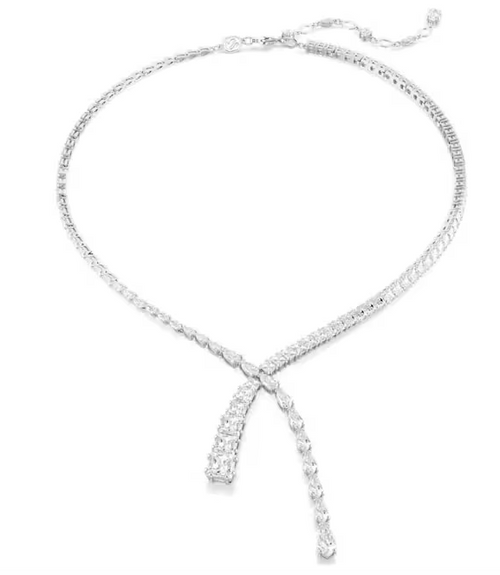 SWAROVSKI - Collana a Y Matrix Taglio misto, Bianco, Placcato rodio