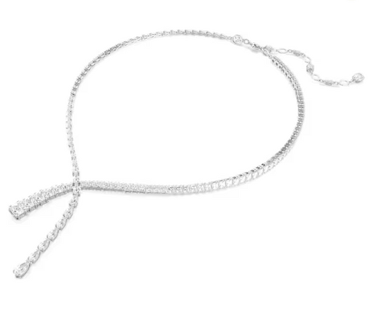 SWAROVSKI - Collana a Y Matrix Taglio misto, Bianco, Placcato rodio