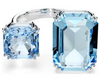 Swarovski - Anello aperto Millenia Taglio ottagonale, Blu, Placcato rodio
