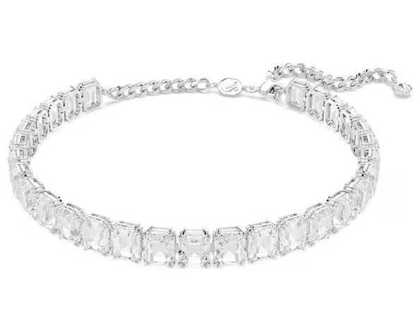 SWAROVSKI - Collana Girocollo Millenia Taglio ottagonale, Bianco, Placcato rodio