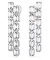 SWAROVSKI -  Orecchini a clip Millenia Taglio ottagonale, Lunghi, Bianchi, Placcato rodio
