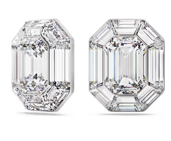 SWAROVSKI  -  Orecchini a clip Lucent Taglio ottagonale, Bianchi