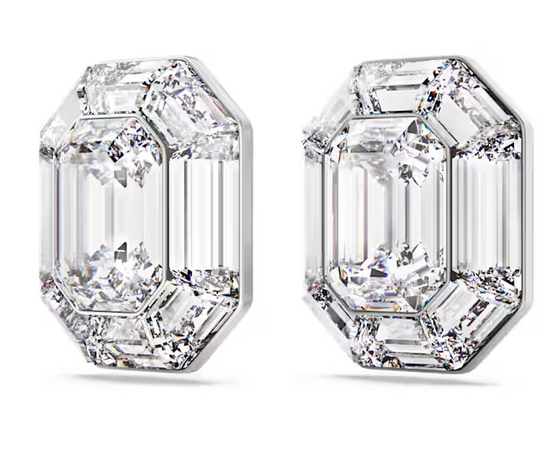 SWAROVSKI  -  Orecchini a clip Lucent Taglio ottagonale, Bianchi