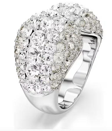 Swarovski - Anello cocktail Sublima Taglio Round, Bianco, Placcato rodio